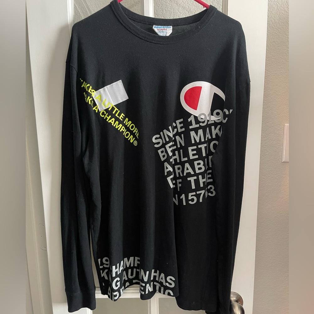 Champion Black Long Sleeve Graphic Tee